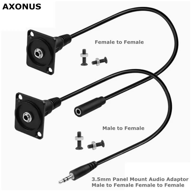 Cable de extensión TRS de 3,5 mm, conector macho TRS tipo D a conector hembra para montaje en panel, adaptador de audio auxiliar para micrófonos de computadora portátil
