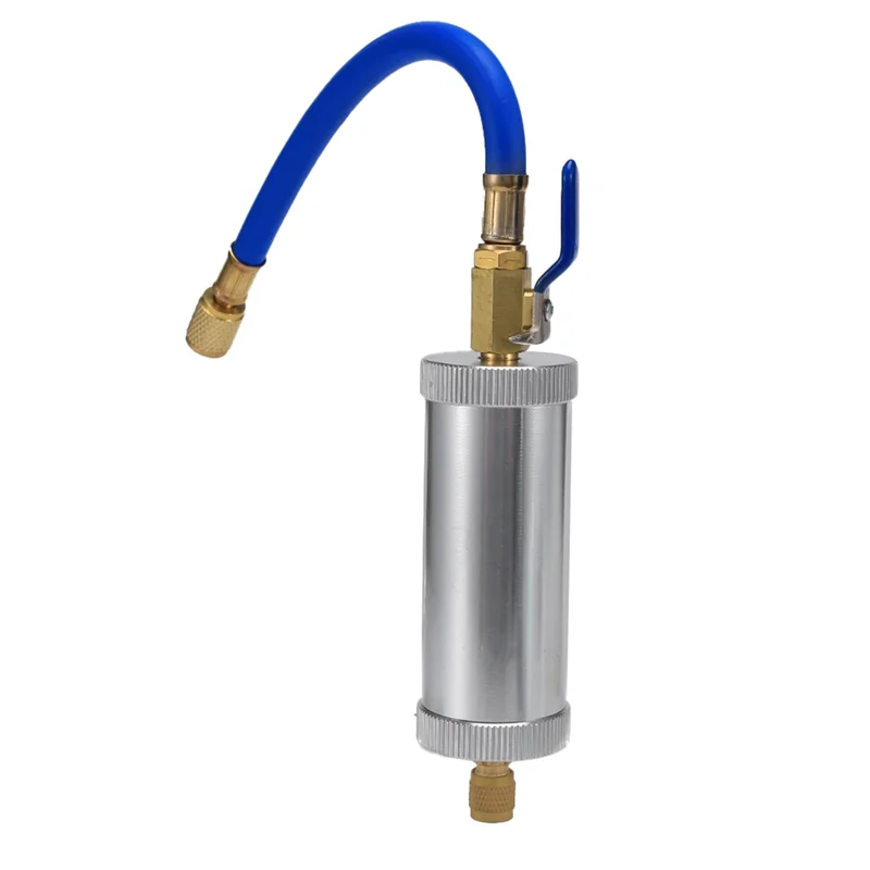 Inyector de tinte para aire acondicionado de coche, inyección de aceite R12, R134A, R22, tubo de relleno de refrigerante líquido puro de 2 onzas, azul