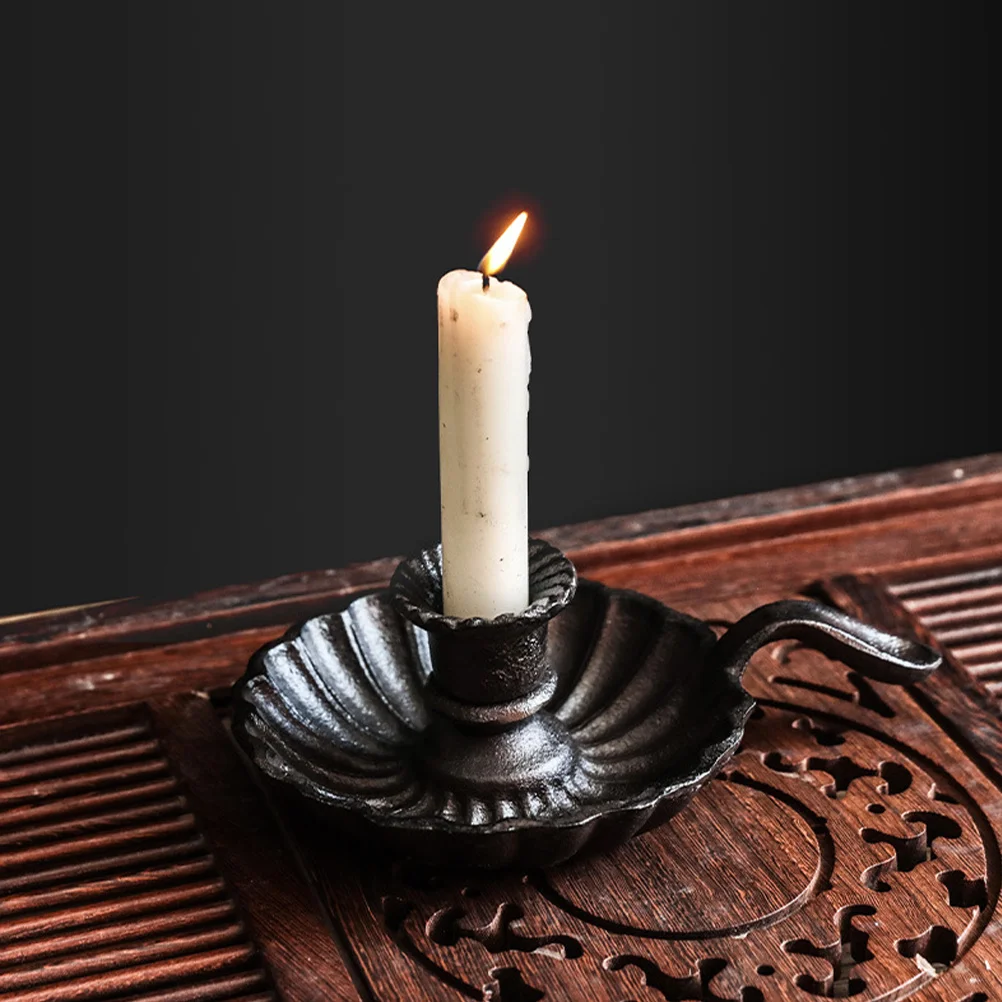 

1pcs Cast Iron Holder Vintage Metal Taper Stand For Home Decor Desktop Tabletop Decoration Party Wedding Event