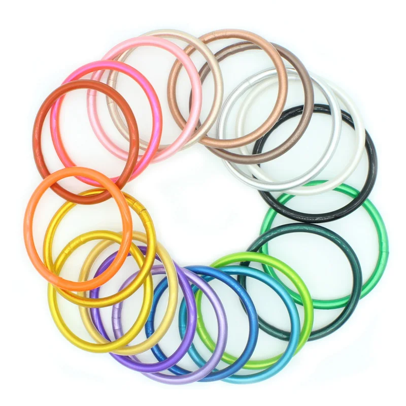 Lightweight 20 Colors Glitter Filled Jelly Silicone Bangle 1pcs For Women Girls Mother's Day Buddhist Bracelet Gift