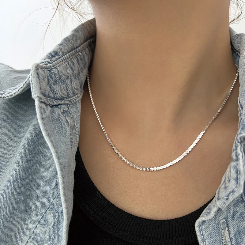 New 925 Sterling Silver Exquisite Choker Necklace 16/18/20/22/24 Inche String Chain For Women Men High Quality Fine Jewelry Gift