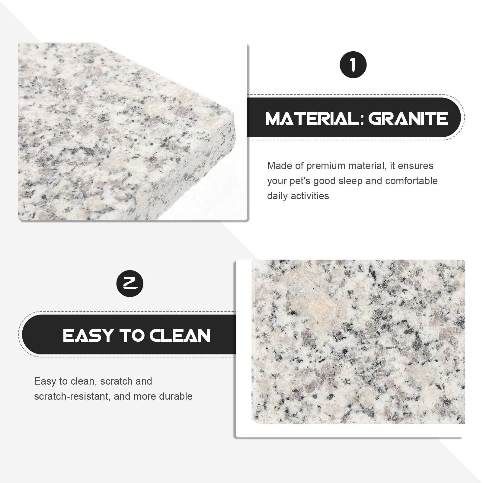 

2Pcs Marble for Hamster Cooling Board Pet Summer Pad Scratch-Resistant Portable Mat for Chinchilla Dwarf Rabbit