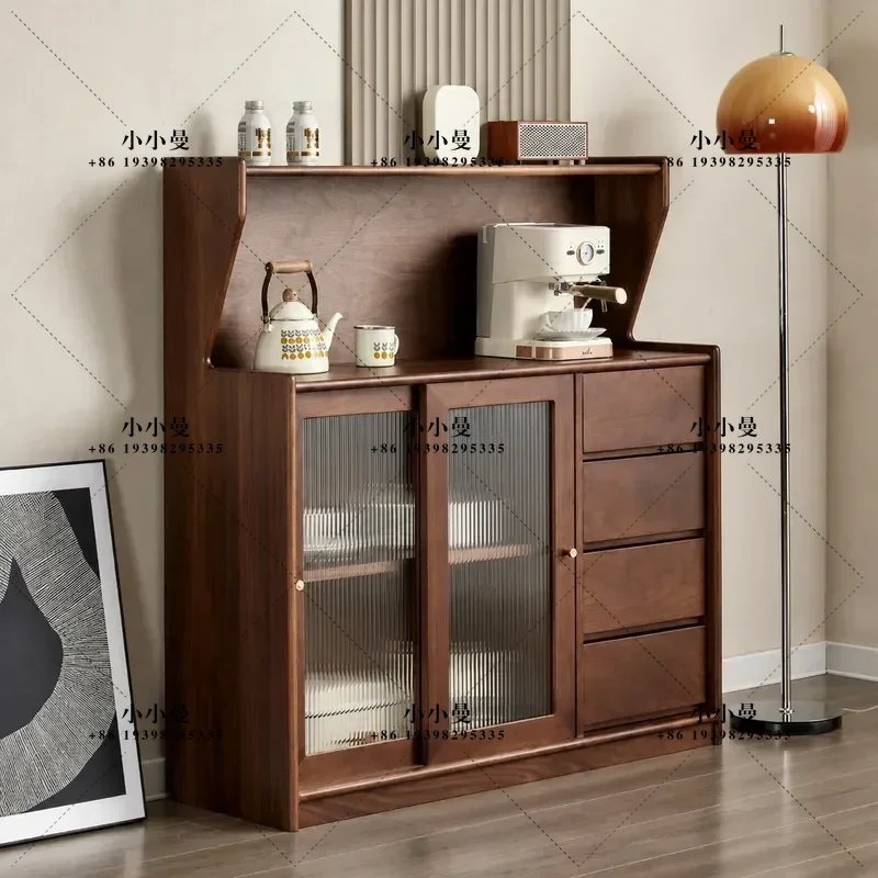 North American Black Walnut Solid Wood TV Cabinet Japanese Style Living Room Small Apartment Audio Visual Cabinet Cherry Wood