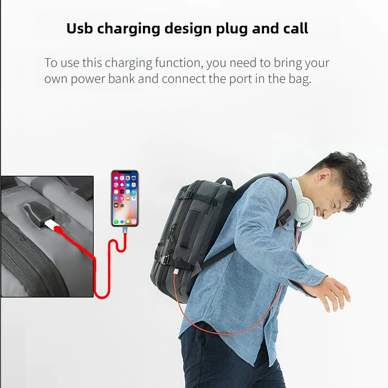 جديد Xiaomi TANJIEZHE 30L رجل حقيبة ظهر للسفر القماش الخشن على ظهره السفر الأمتعة حقيبة سفر حقيبة لابتوب USB حقائب الظهر مقاوم للماء