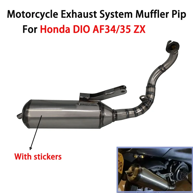 V8 Racing Full Exhaust System High Performance Modified Muffler Pipe for Honda DIO AF34 AF35 ZX 50cc 75cc Scooter Motorcycle
