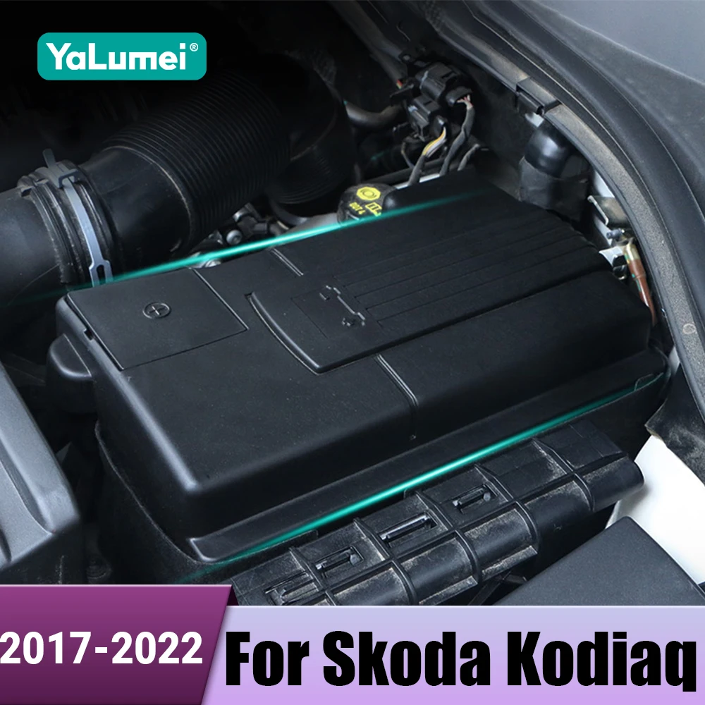 Car Battery Anode Negative Electrode Protection Cover For Skoda Kodiaq 2017 2018 2019 2020 2021 2022 Octavia 3 A7 MK3 5E Karoq