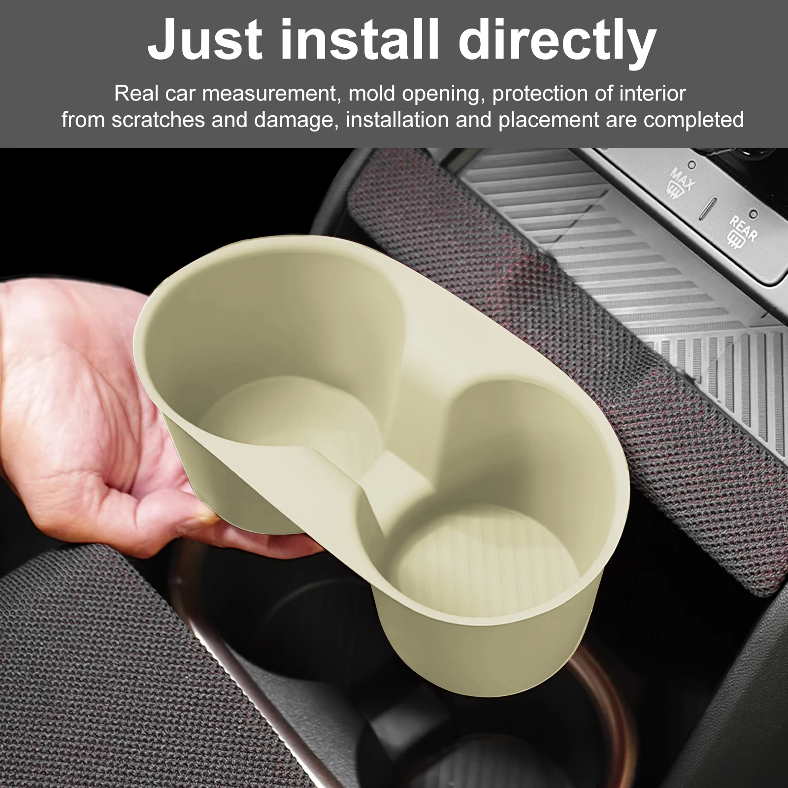 

For Mini Countryman U25 JCW 2024-2025 Car Water Cup Holder Storage Box Silicone Shock-Absorbing Cup Tray Tidying Car Accessories