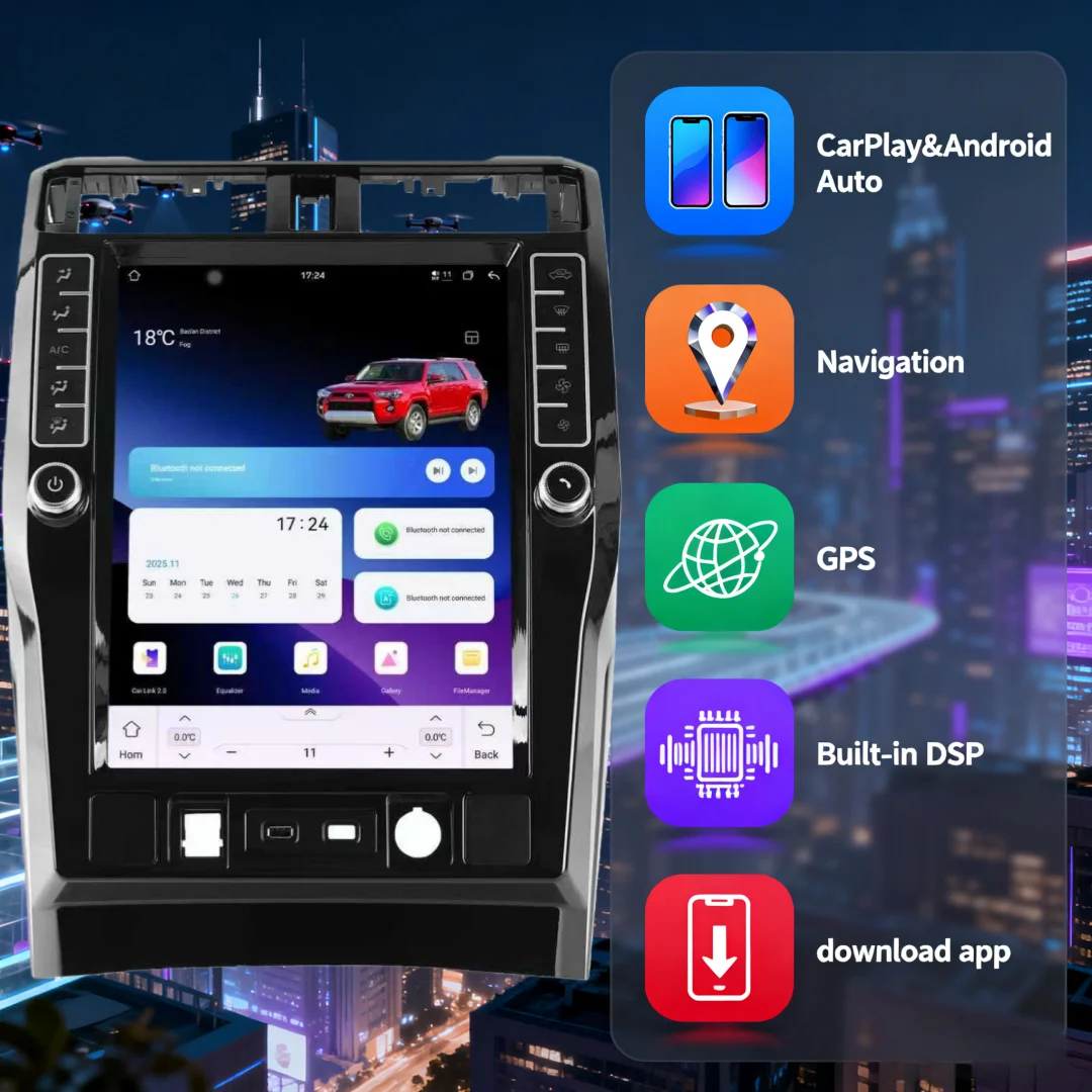 

16.2 Inch Android 13 Car For Toyota 4 Runner 2009-2023 Wireless CarPlay GPS Navigation Multimedia Player Radio Stereo Head Unit