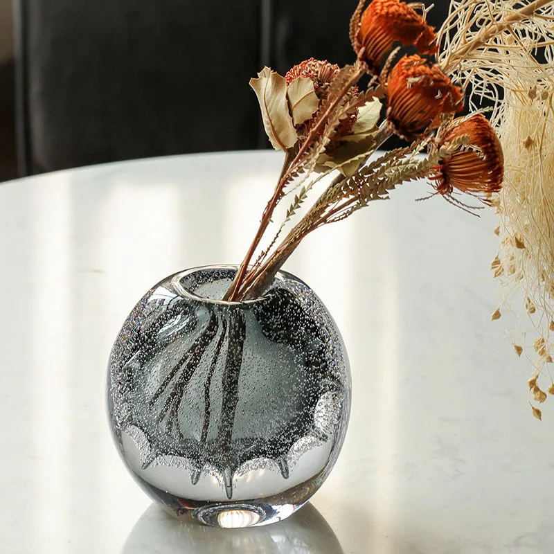 Leichtes, luxuriöses, blasenfarbenes Glas, Glasvase, kreativer weicher TV-Schrank, Wohnzimmer-Dekoration, Ornament