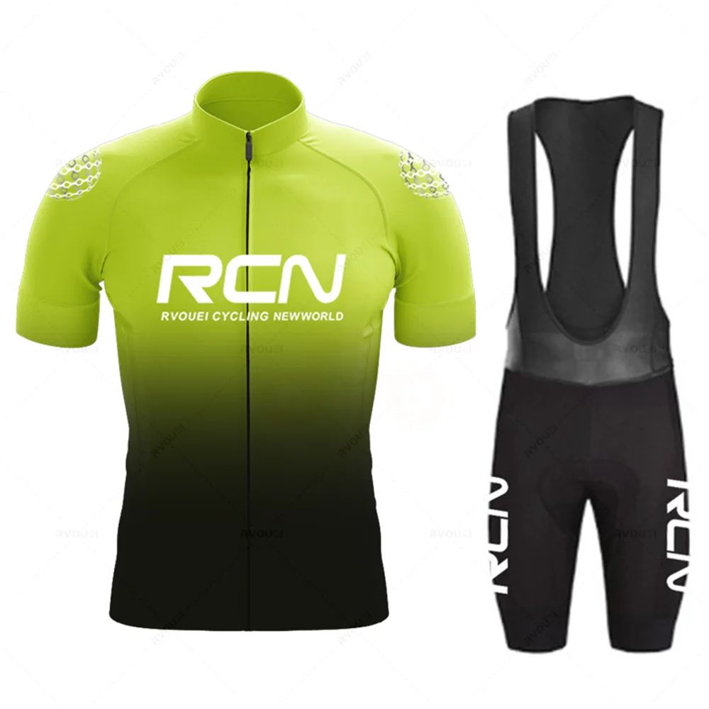 Rcn Summer Mens Short Sleeve Cycling Jersey Sets Skinsuit Maillot Ropa Ciclismo Bicycle Clothing Bike Shirts Bicycle Mtb Jersey