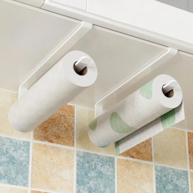 Suporte para Papel Toalha de Cozinha com Película Protetora Contra Óleo, Organizador de Rolos de Papel Suspenso para Armário,...