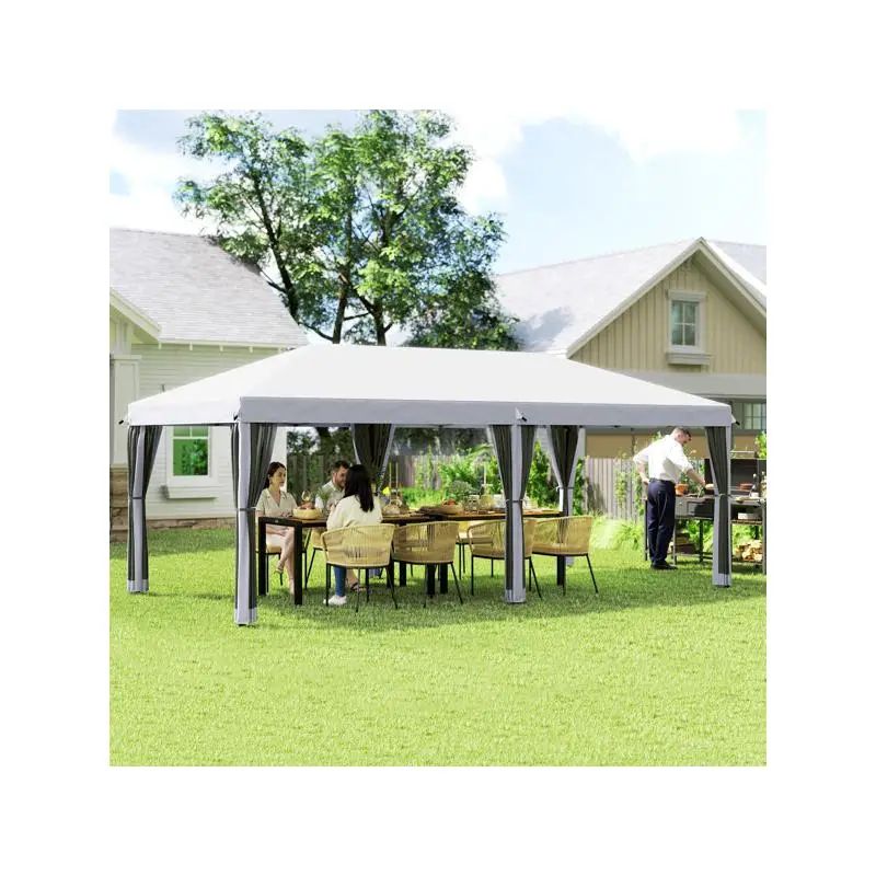 

Outdoor Garden Gazebo Canopy Tent with UV Protection and Mosquito Netting - Perfect for Parties, BBQs, and Events