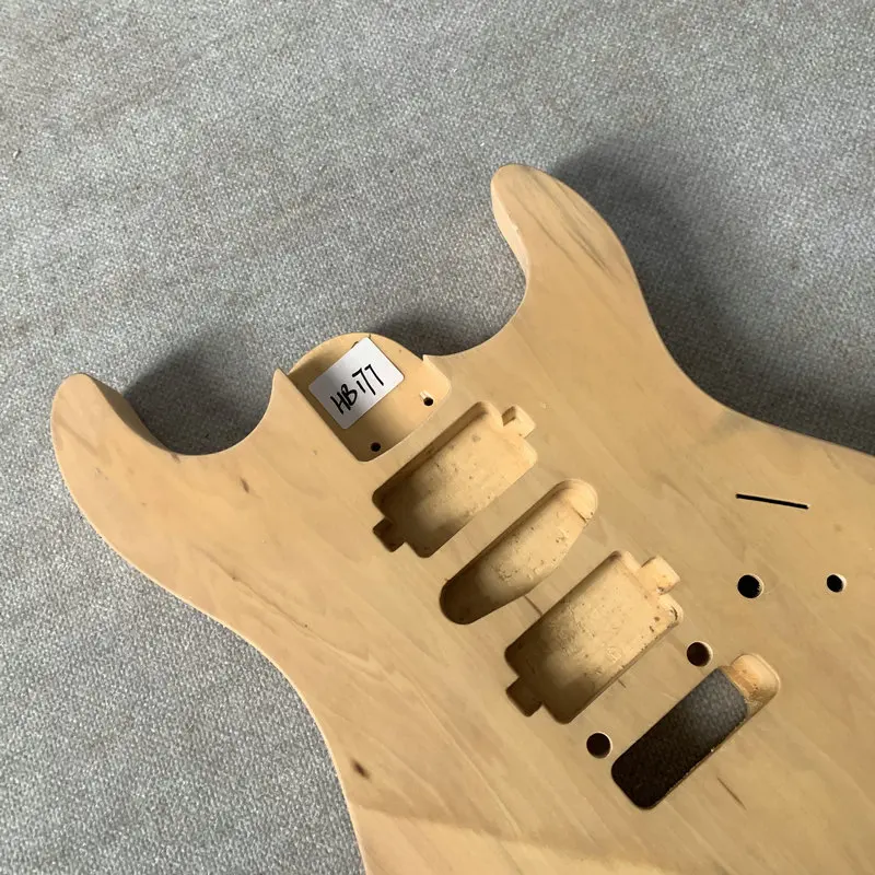 HB177  Unfinished Electric Guitar Body HSH Pickups Two Fixed Points Tremolo Style DIY Guitar Parts Replace Accessories