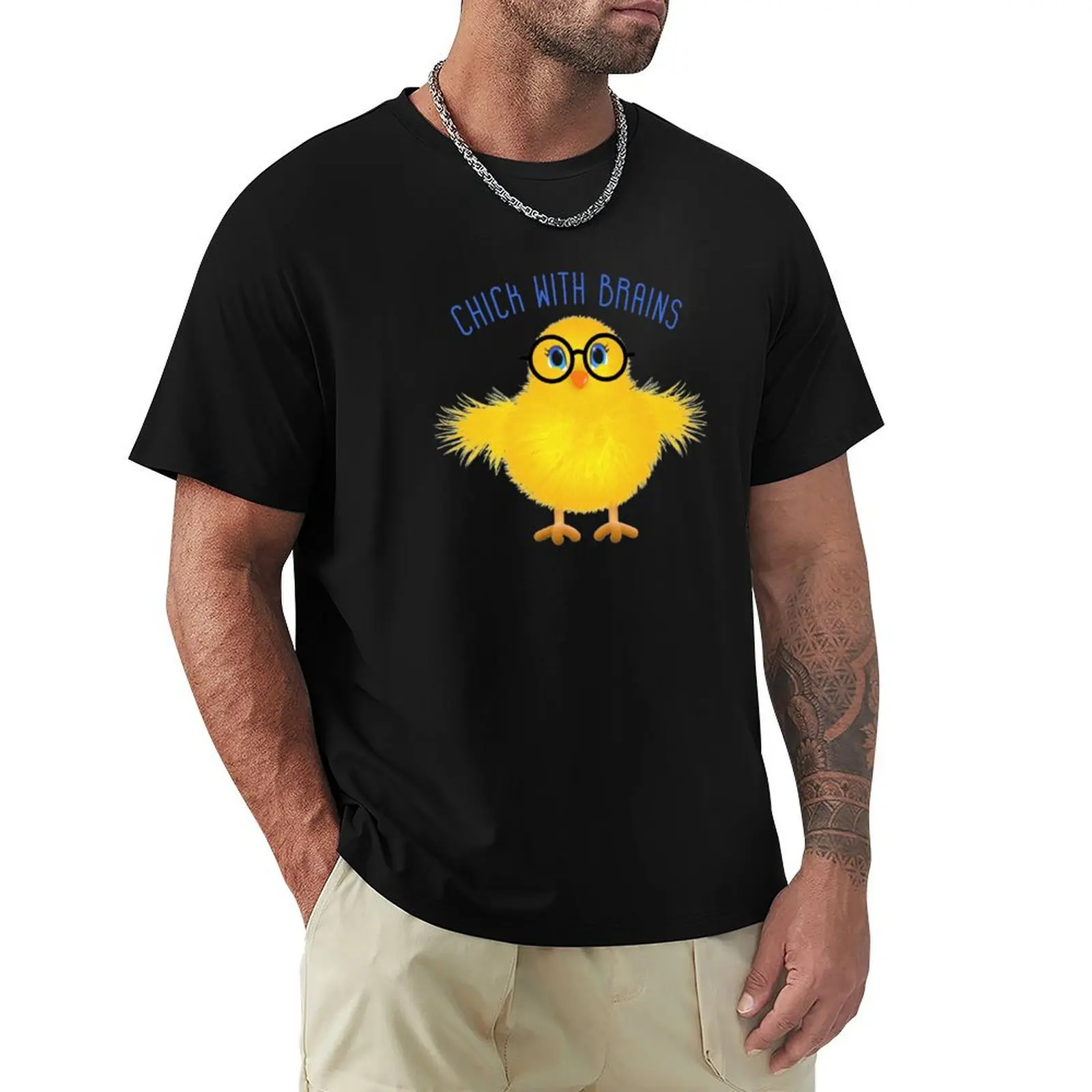 

Chick with Brains T-Shirt T-shirts oversize valentines clothes shirts men graphic
