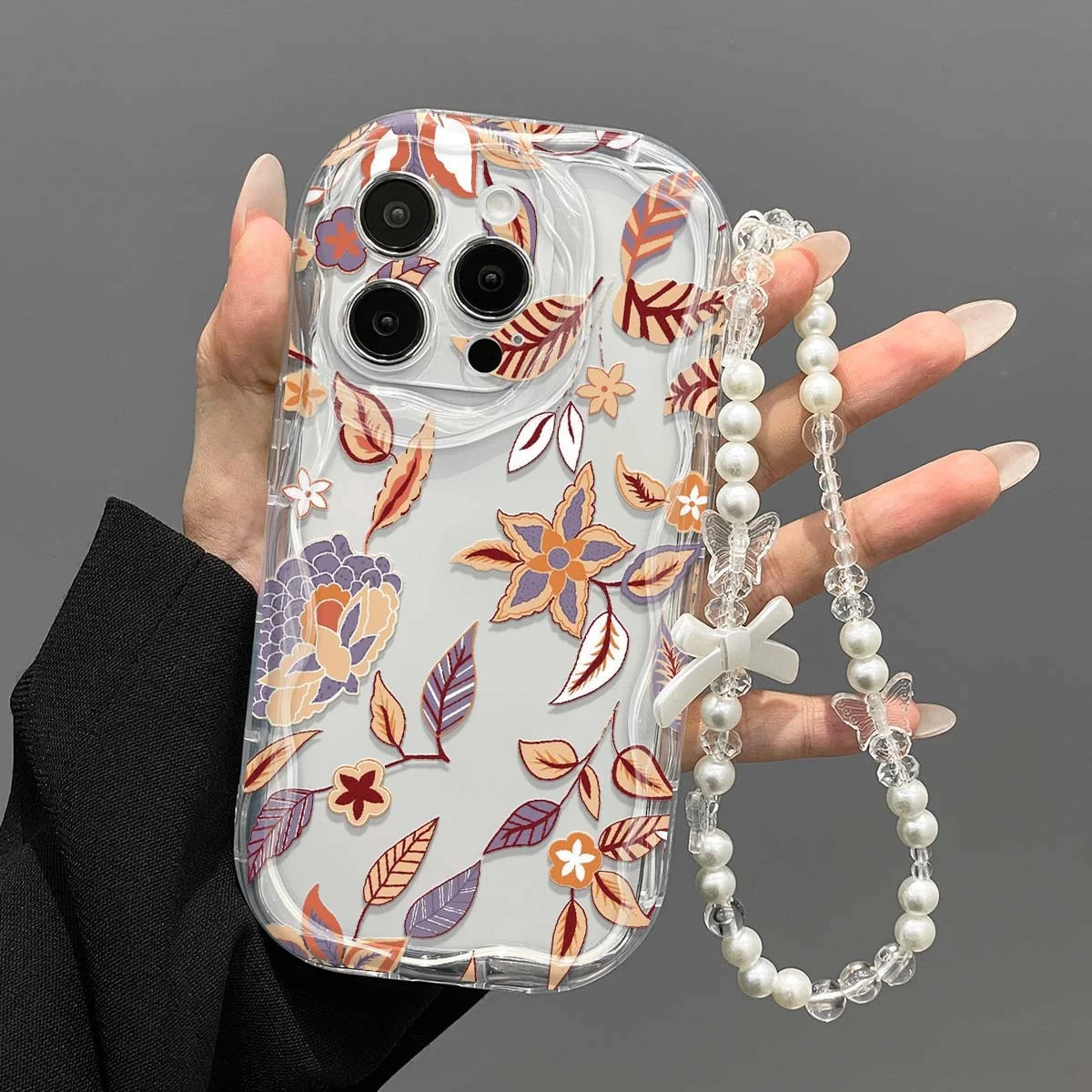Lanyard Phone Case For Samsung Galaxy S25 S23 Plus S26 S24 Ultra A56 A17 A27 A15 A55 A57 A36 A36 3Boho Flower Wrist Strap Cover