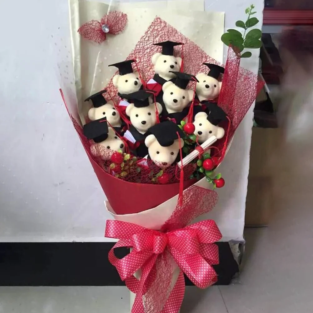 10 ชิ้น Dr Bear Stand Graduation Mini Bears ประดับยืนเครื่องประดับน่ารัก Graduate ตกแต่งของเล่น