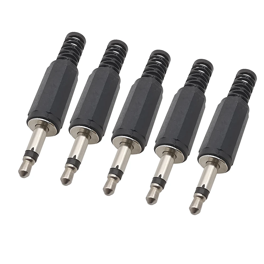 10/5Pcs Plastic 3.5 mm Male Plug Mono Audio Headphone Adapter Single Channel 3.5mm Plug Jack Solder Extension Cable Connector
