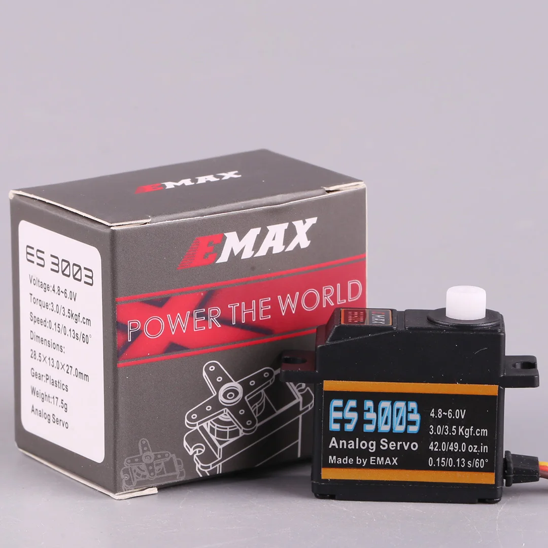 EMAX ES3003 17 г 4,8 В-6,0 В аналоговый сервопривод с металлической шестерней, совместимый с Futaba JR для радиоуправляемого самолета с неподвижным крылом, аксессуары для вертолетов