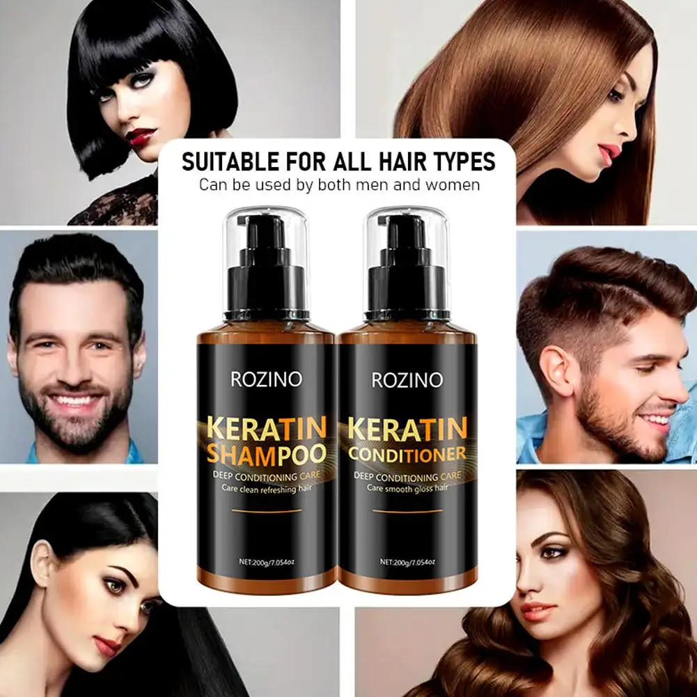

Keratin Care Smoothing Shampoo & Conditioner Set For Women Men, Deep Moisturizing Hair Mask For Dry, Damaged, Curly Frizzy Hair