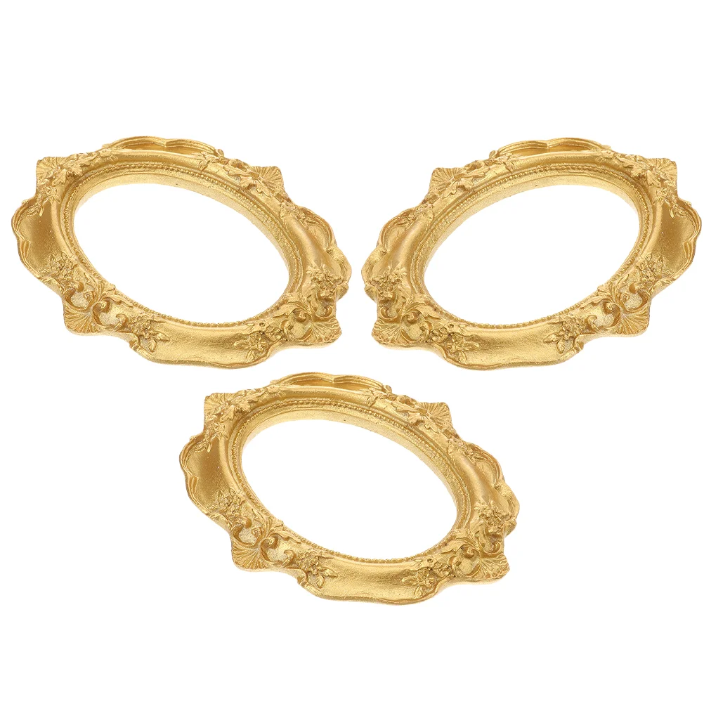 

3 Pcs Pictures Mini Photo Frame Gold Frames Display Decorative Decoration