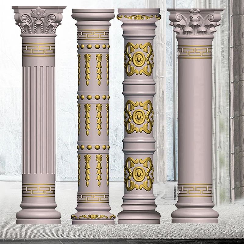 

Round Roman Column Mold European Villa Gate Cement Cylinder Column Plastic Building Formwork Glossy Column Abrasives