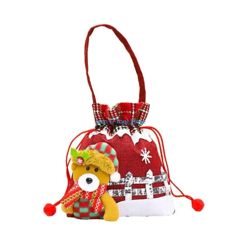 Y08D Bolsas dulces Navidad con dibujos animados Navidad Bear elk Santa Santa Snowman Regalos regalos