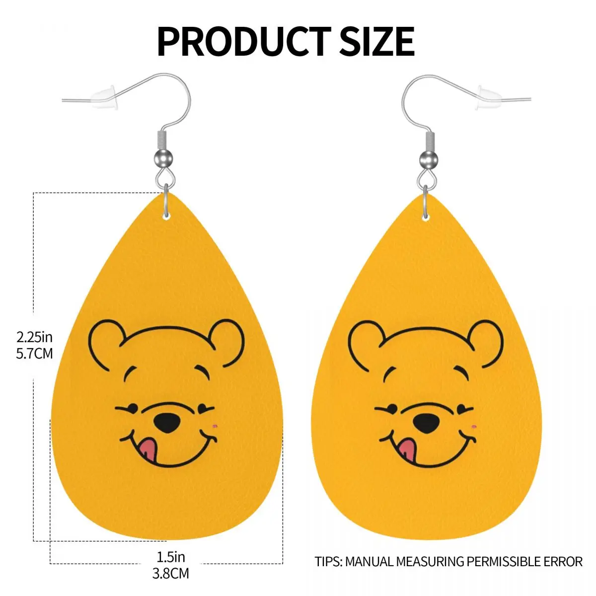 Custom Winnie The Pooh Leather Earrings for Women Dangle Earrings Jewelry Accessories view 4