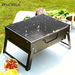 New Portable Barbecue Charcoal Grill Stainless Steel Mini Barbecue Kit Outdoor Cooking Camping Picnic Beach Portable Barbecue