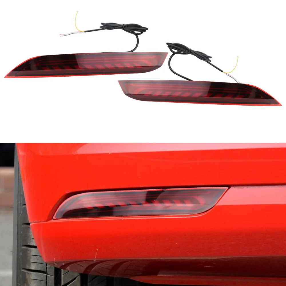 Car Flashing Multi-function Reflector Lamp Rear Fog Lamp Rear Bumper Light Brake Light for Volkswagen Vw Polo 2014-2018