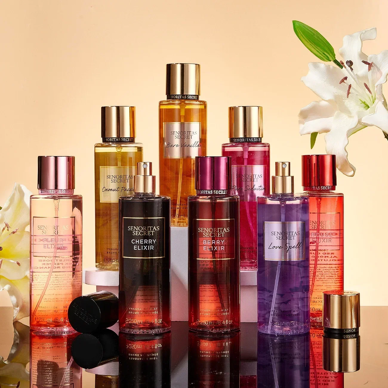 Parfum Bunga Buah Thailand Aroma Vanila untuk Wanita Tahan Lama Aroma Kencan Good Girl Parfume Body Spray Floral Mist 250ml