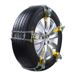 Car Snow Chain Steel Security Chain Anti-skid Emergency Tire Chain for Tire Width 205-225mm (Random Color)