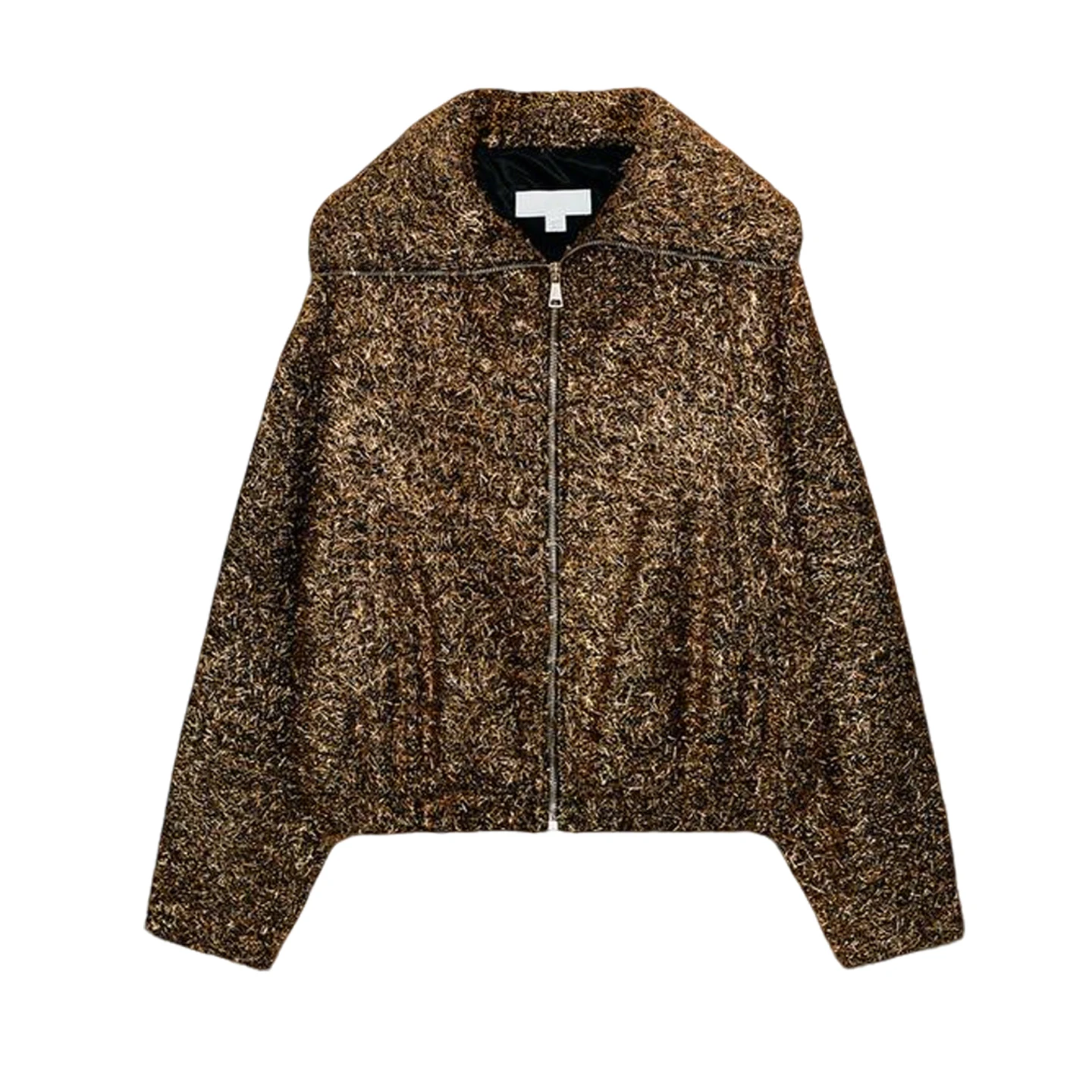 เสื้อโค้ทผู้หญิงแบบมีซิป แขนยาว คอตั้ง สไตล์นักบิน แฟชั่นลำลอง ความยาวปานกลาง ผลิตจากเส้นใยโพลีเอสเตอร์ สำหรับฤดูหนาว