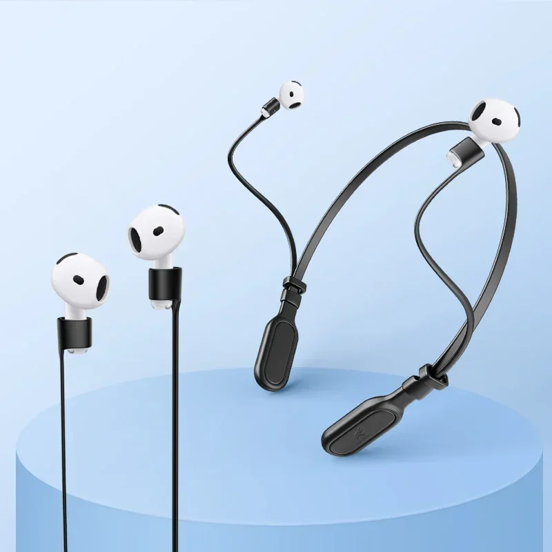 

Шейный ремешок для наушников AirPods 4, силиконовый держатель для наушников с защитой от потери, кабель, беспроводной Bluetooth-наушники, шейный ремешок
