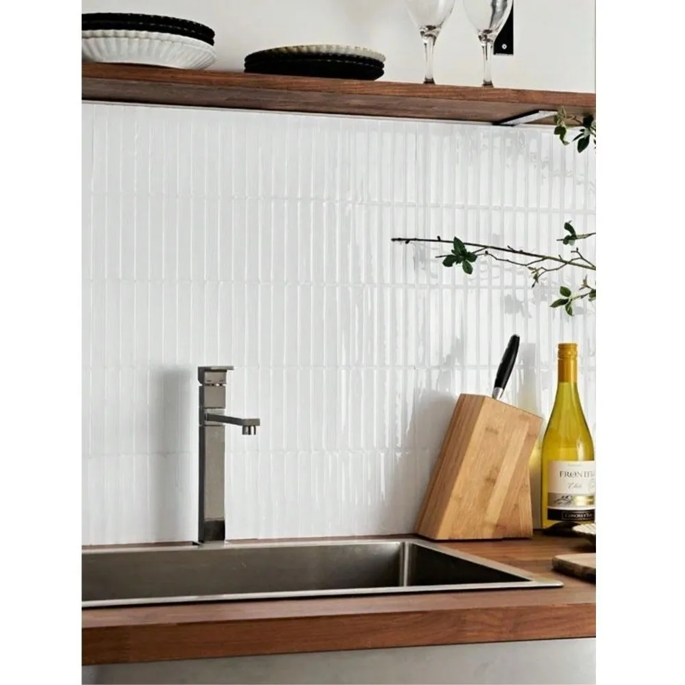 European Simple Self Adhesive Tile Sticker 2D Print PVC Wall Decal Water Proof Oil Proof Floor Film For Kitchen