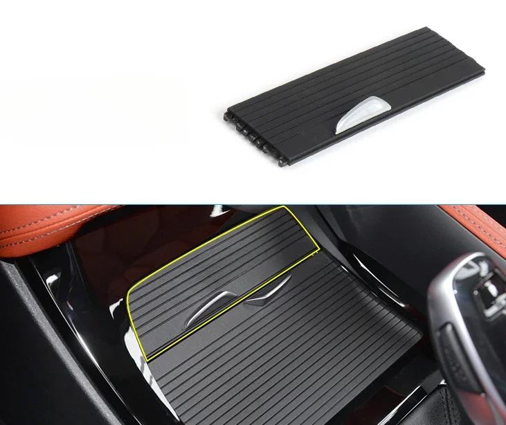 Figzero Front Rear Segments Car Center Console Sliding Cup Holder Roller Shutter Cover For BMW X1 X2 F49 2016-2021