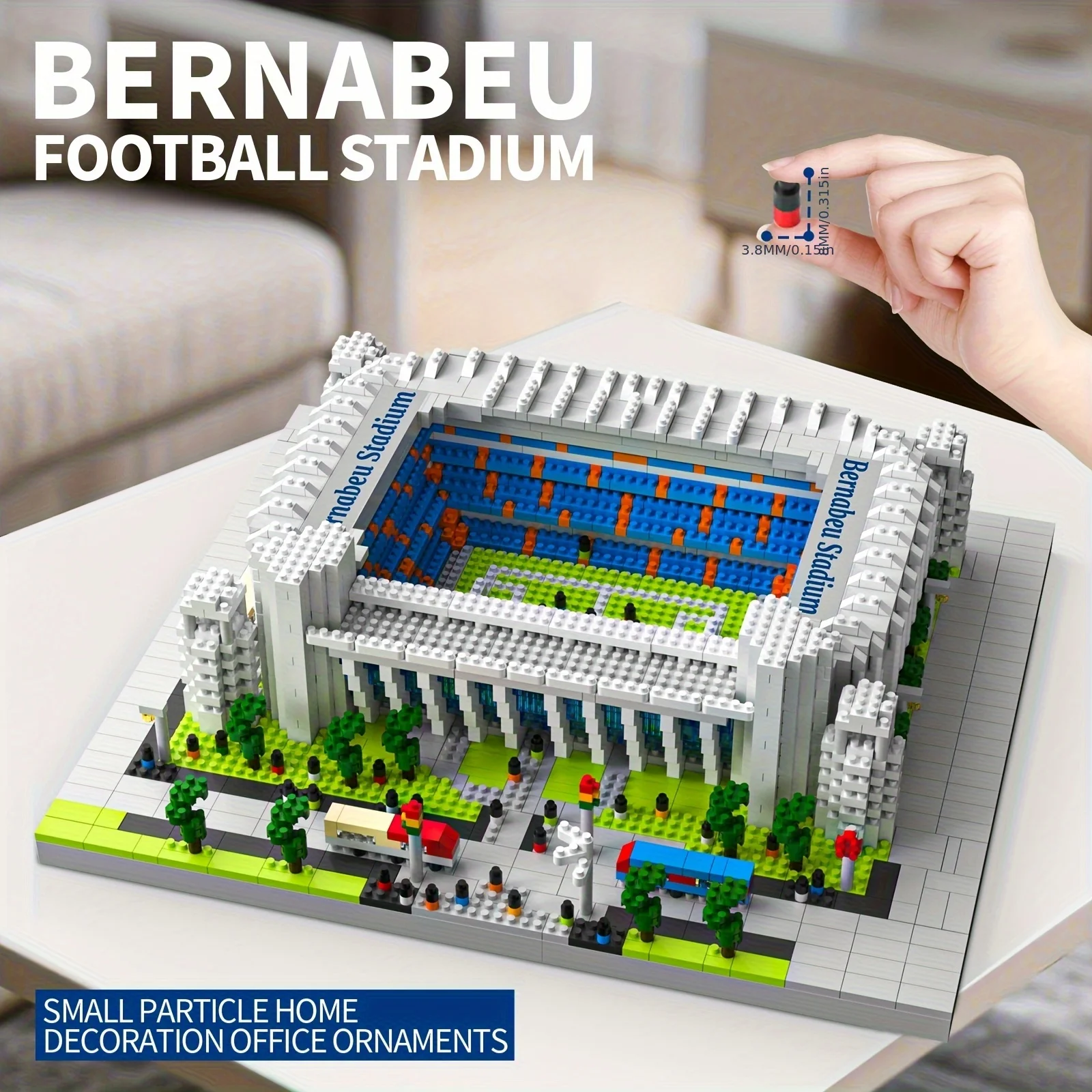 Real Madrid Bernabeu Stadium Building Blocks, oltre 3000 pezzi Kit modello 3D per adulti, regalo di calcio su larga scala fai-da-te per la decorazione della casa dei fan