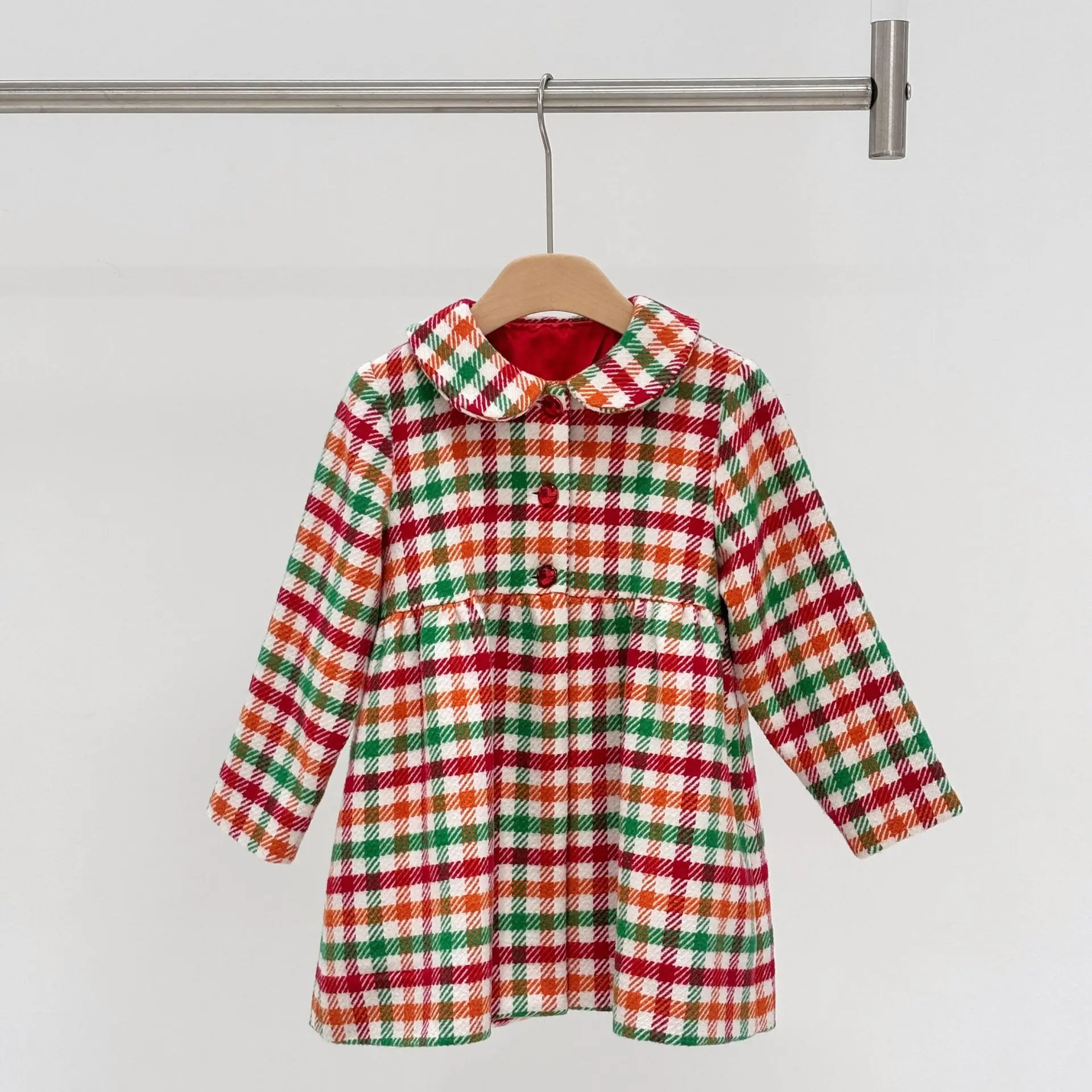 

Детское пальто 2025, новое зимнее плотное шерстяное пальто для девочек, верхняя одежда, одежда