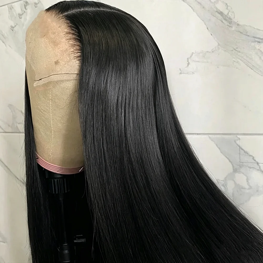 

38-дюймовые прямые парики из натуральных волос, парики с кружевной передней частью 13x6, парики с кружевной застежкой 4x4, 200% плотность, предварительно выщипанные, с детским волосом, парики для женщин