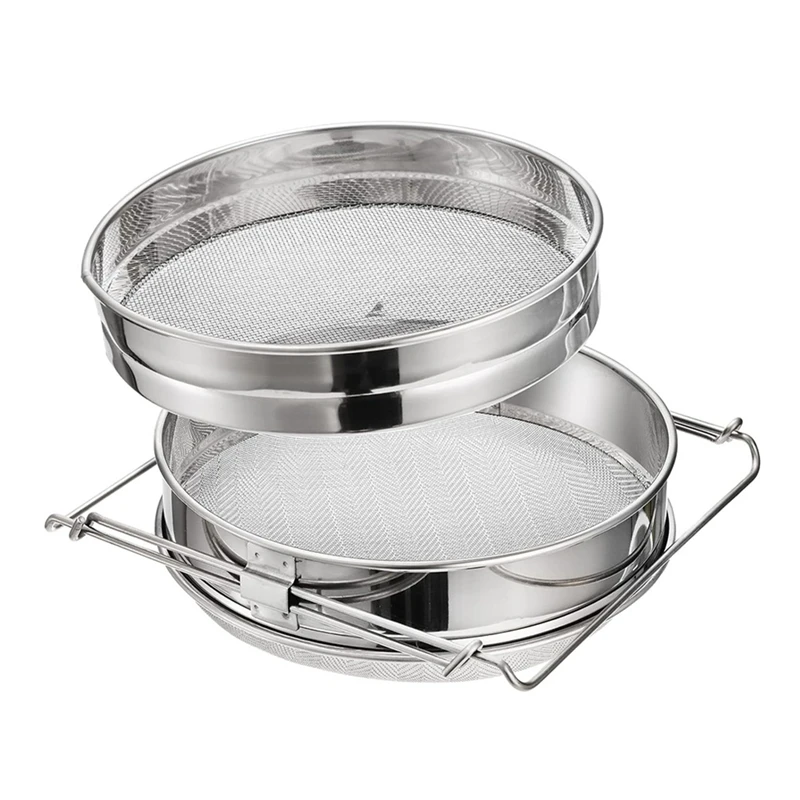 ABPP-مصفاة عسل من الفولاذ المقاوم للصدأ مزدوجة غربال عسل جزء مصفاة معدات استخلاص العسل لمدة 5 جالون دلو العسل