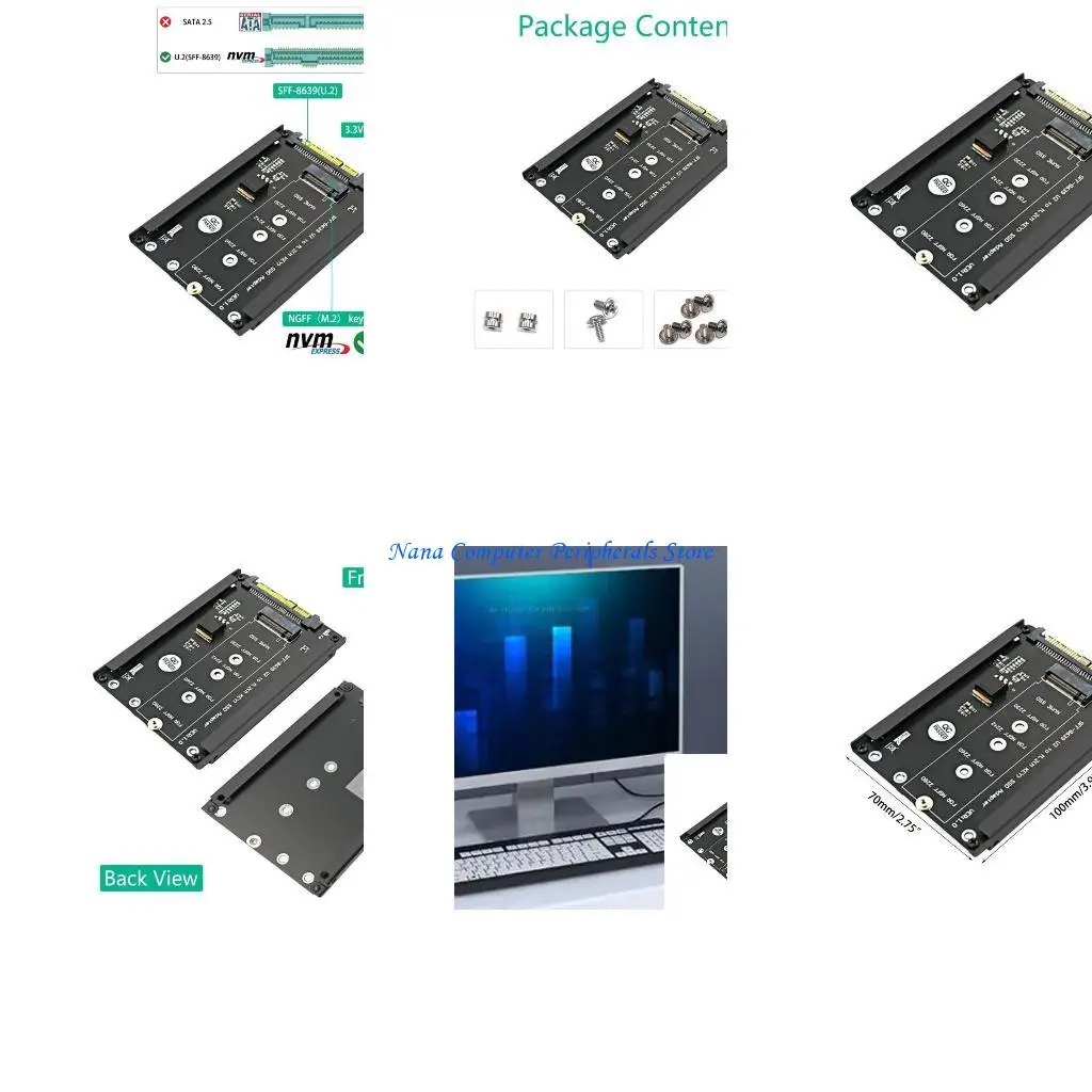 

F68C M.2 NVME M SSD to SFF-8639 U.2 Adapter Riser Converter with Frame Bracket