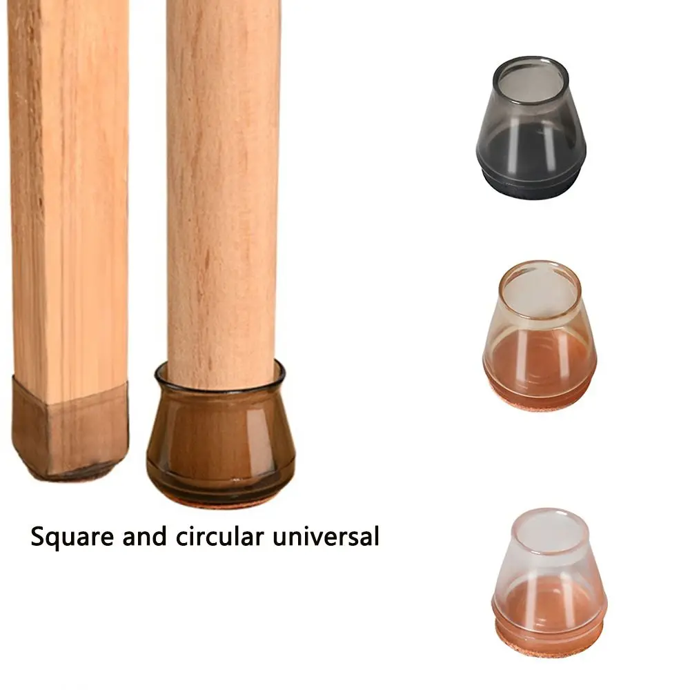 8 pcs Penutup Kaki Kursi Silikon Transparan Bulat, Bantalan Kaki Kursi Karet Anti Selip dengan Alas Kaki Kursi dari Kain Felt