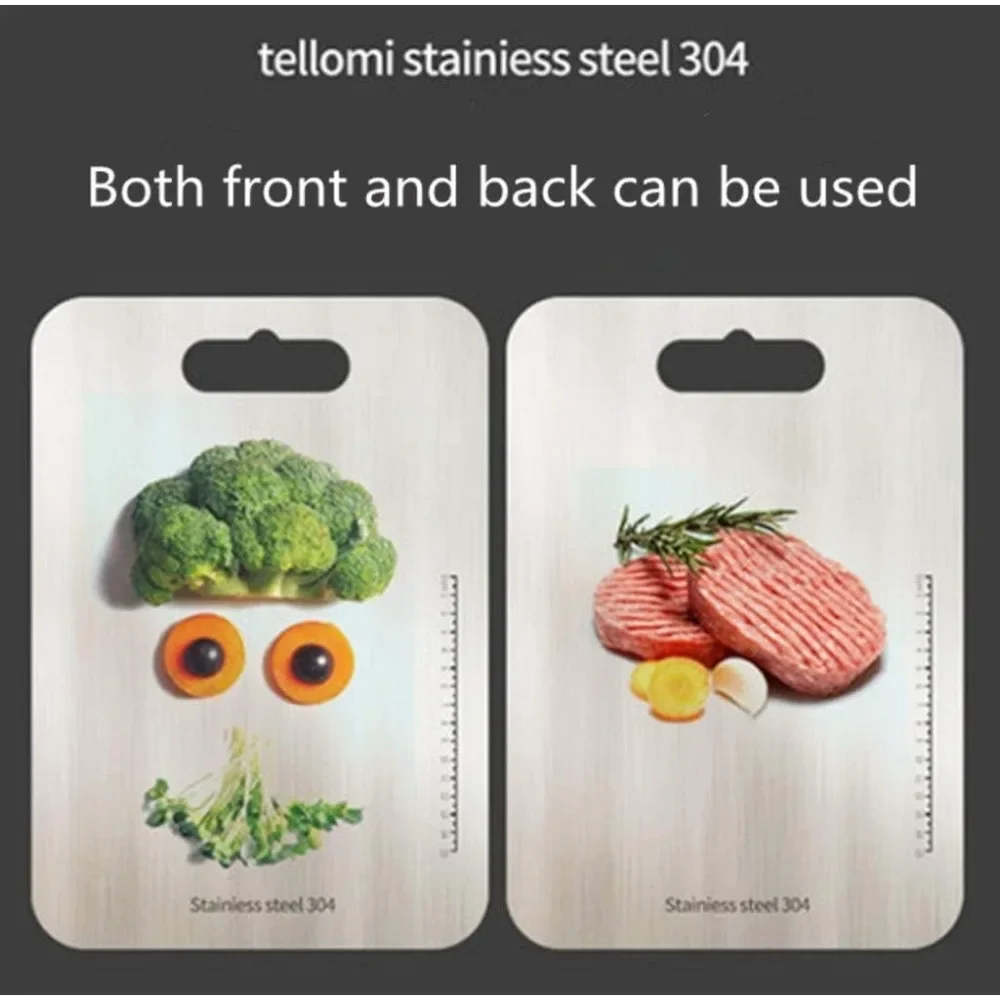 

Titanium Cutting Boards for Kitchen Portable Stainless Steel Cutting Board Double-Sided Food Grade Cutting Board Outdoor Cooking
