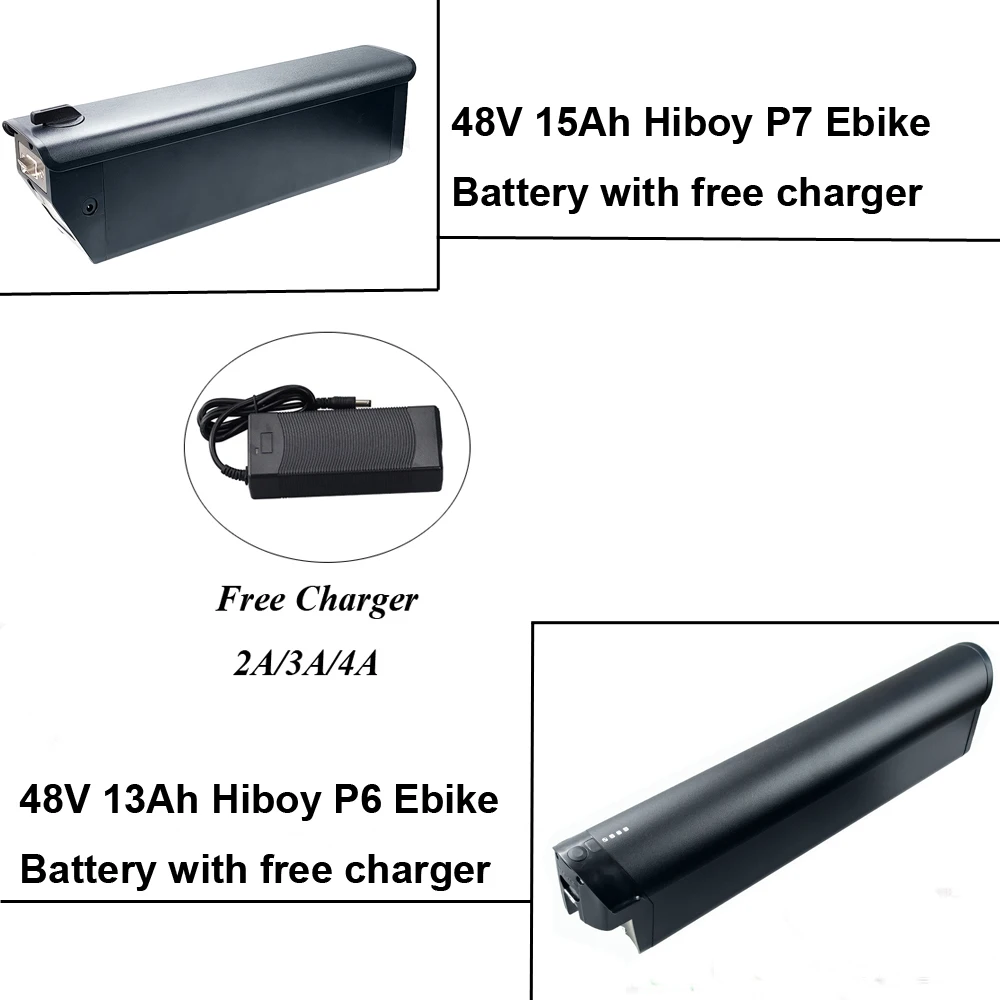 Ebike Battery 48V 13Ah 15Ah Removable Commuter Electric Fat Tire Bike Battery for Hiboy P6 P7