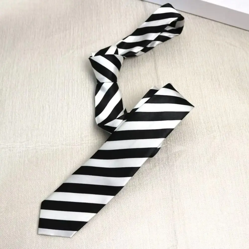 Elegante koreanische gestreifte Krawatte mit Leopardenmuster, Hemdkrawatten-Dekoration, gepunkteter JK-Uniform-Krawatte – Detail 13