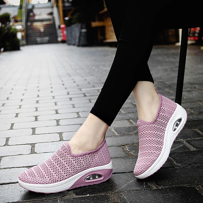 

Shoes for Women Summer Mesh Casual Walking Thick Soled Tennis Breathable Sports Outdoor Lightweight Casual Hiking Shoes 2025