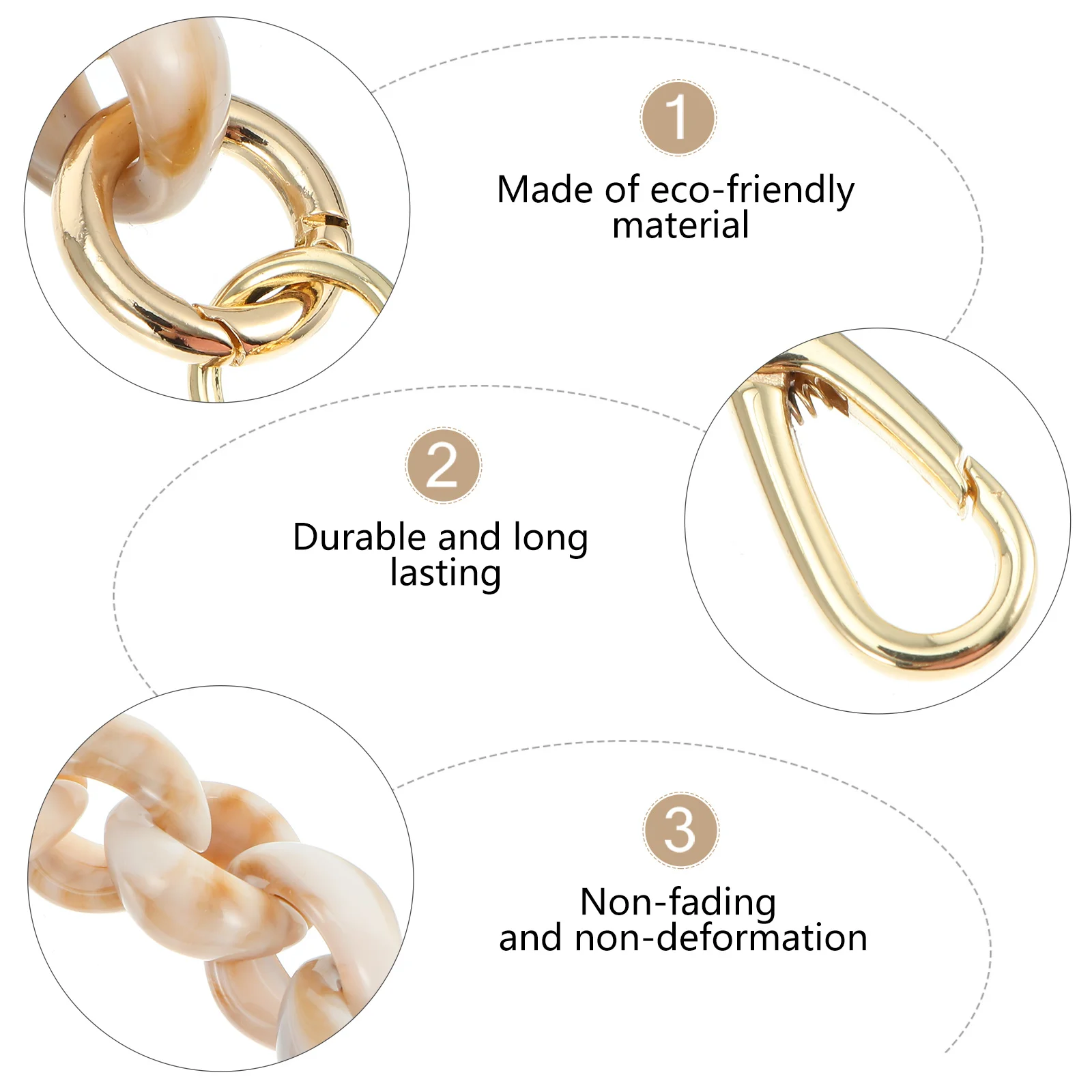 

1Pcs Resin Bag Chain Versatile and Durable for Multiple Bags Fashionable Simple Design Comfortable Hand Feel Handbag Strap