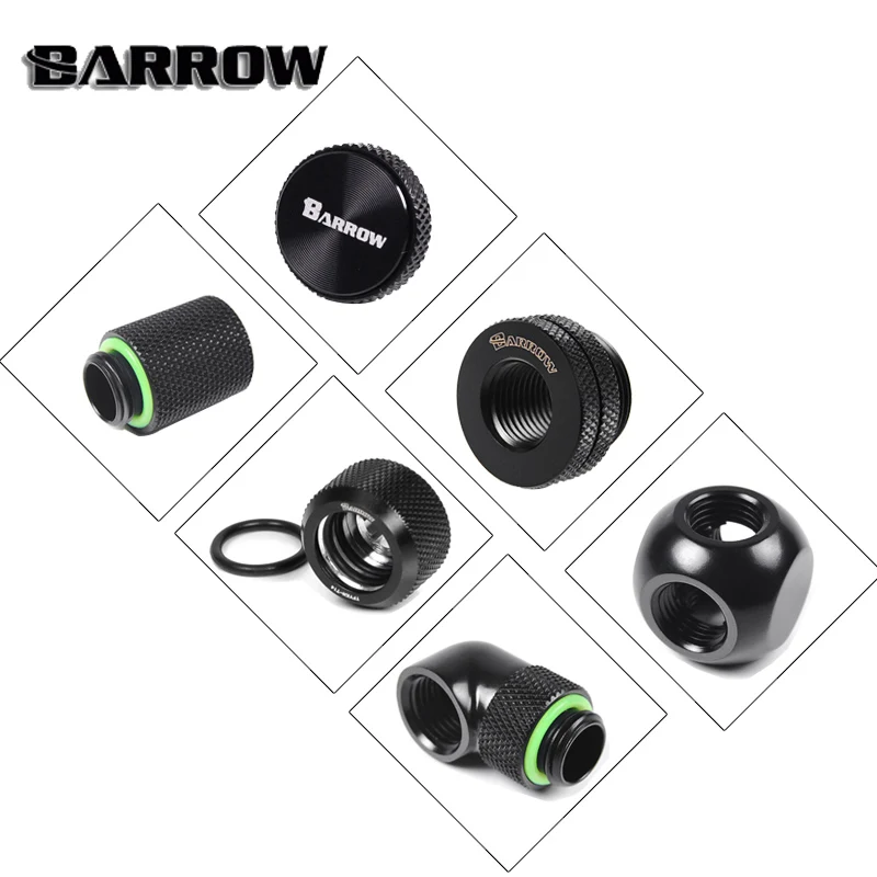 BARROW Black Version Metal Fitting Computer Connector use for Water Cooling System Extend Fitting 45-90 Angle Cable Adapter P