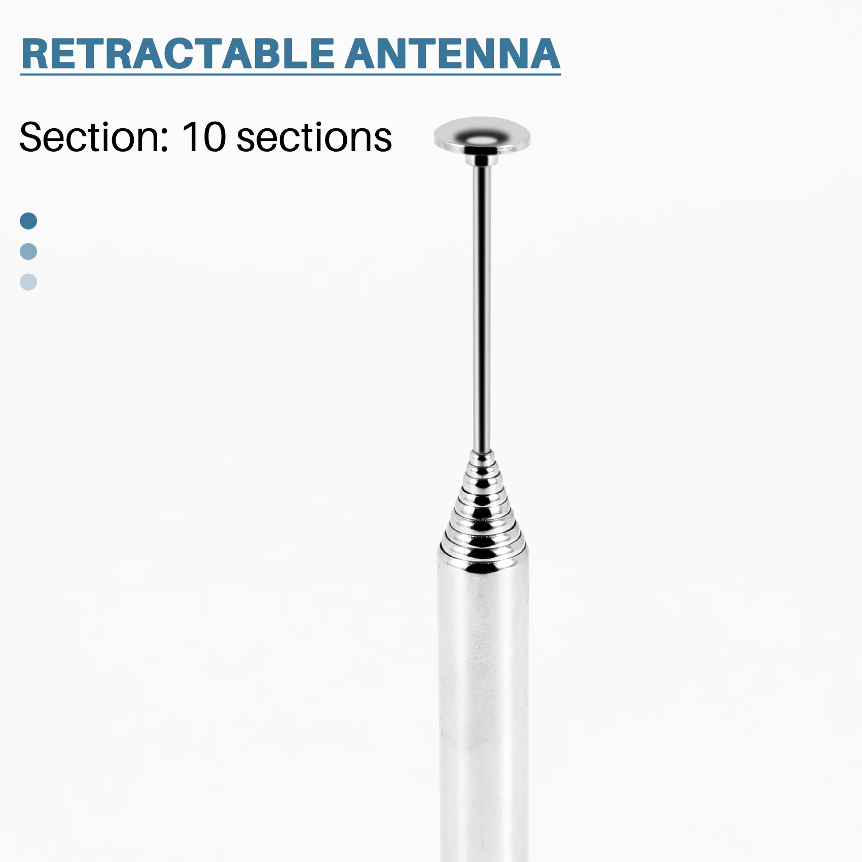 DT129 Effortless-115 cm 10 section telescopic antenna FM AM radio