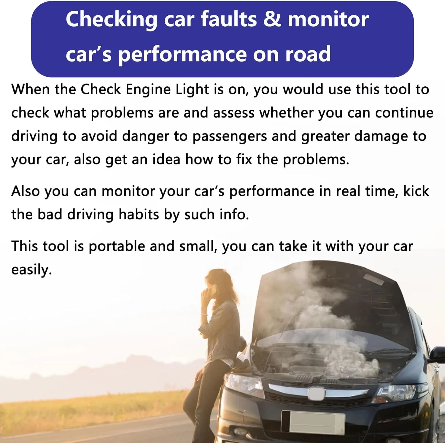 WiFi ELM327 OBD2 Adapter for Android iOS iPhone - OBDii Scanner Code Reader Dongle