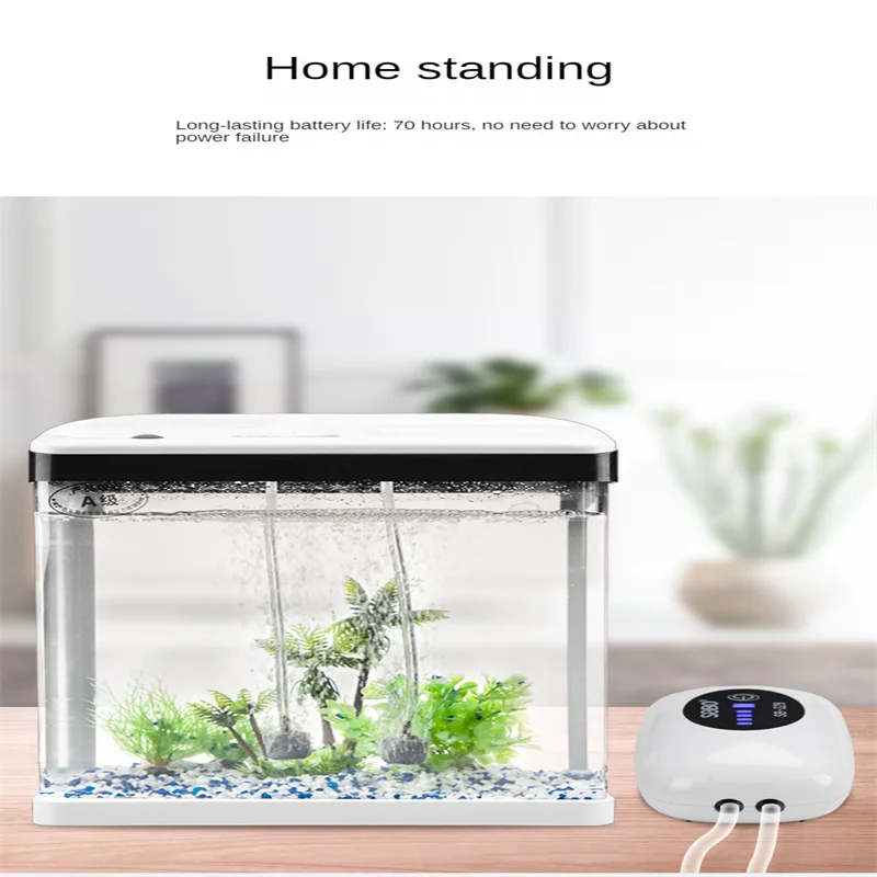 Aquarium Fish Tank Oxygen Pump Charging Dual-Purpose Air Pump Usb Household Portable Fishing Mute 4800mA Outdoor Fishing Pet